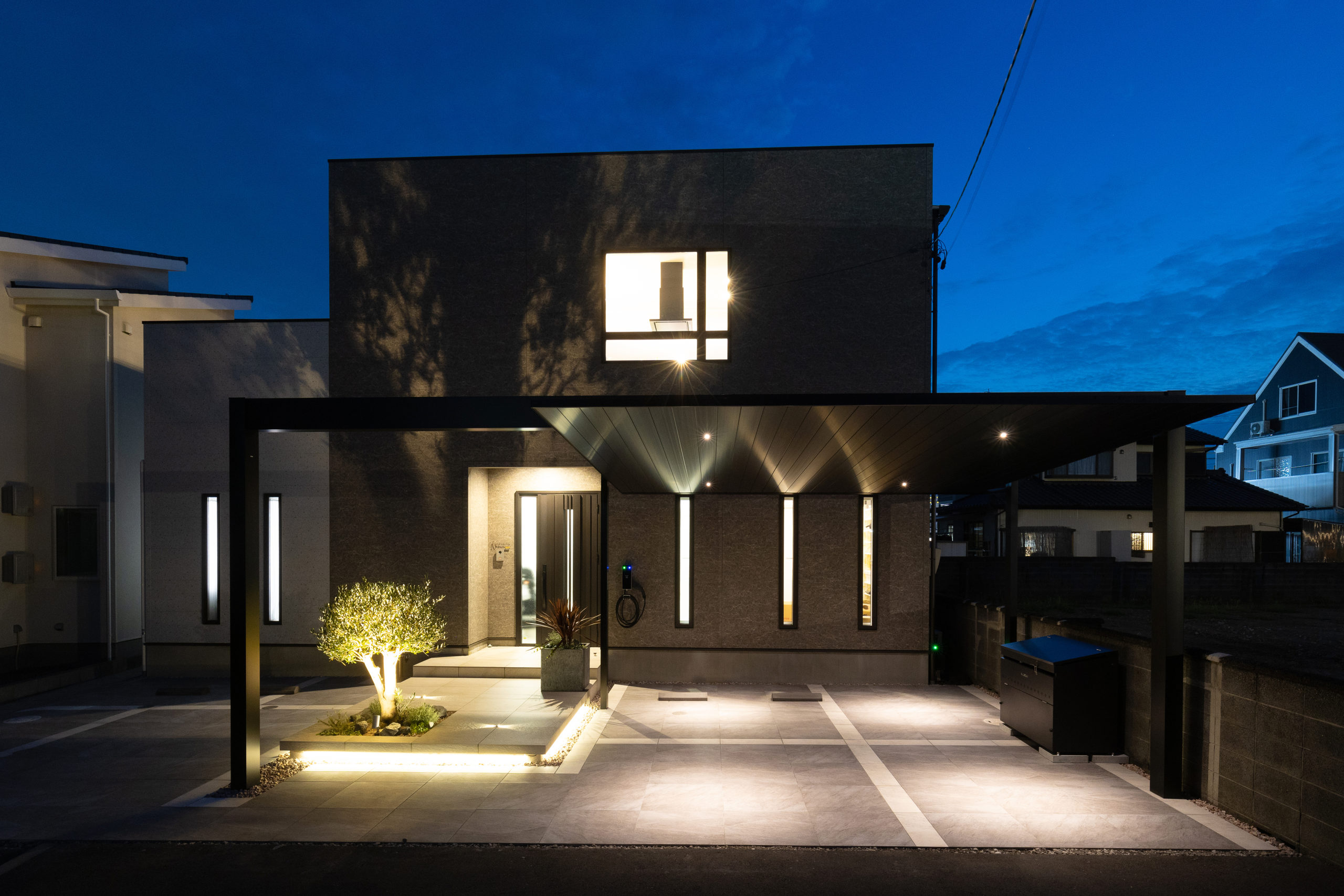 【静岡市 新築外構】カーポートFⅡを主役にした美しいファサード×快適なお庭空間