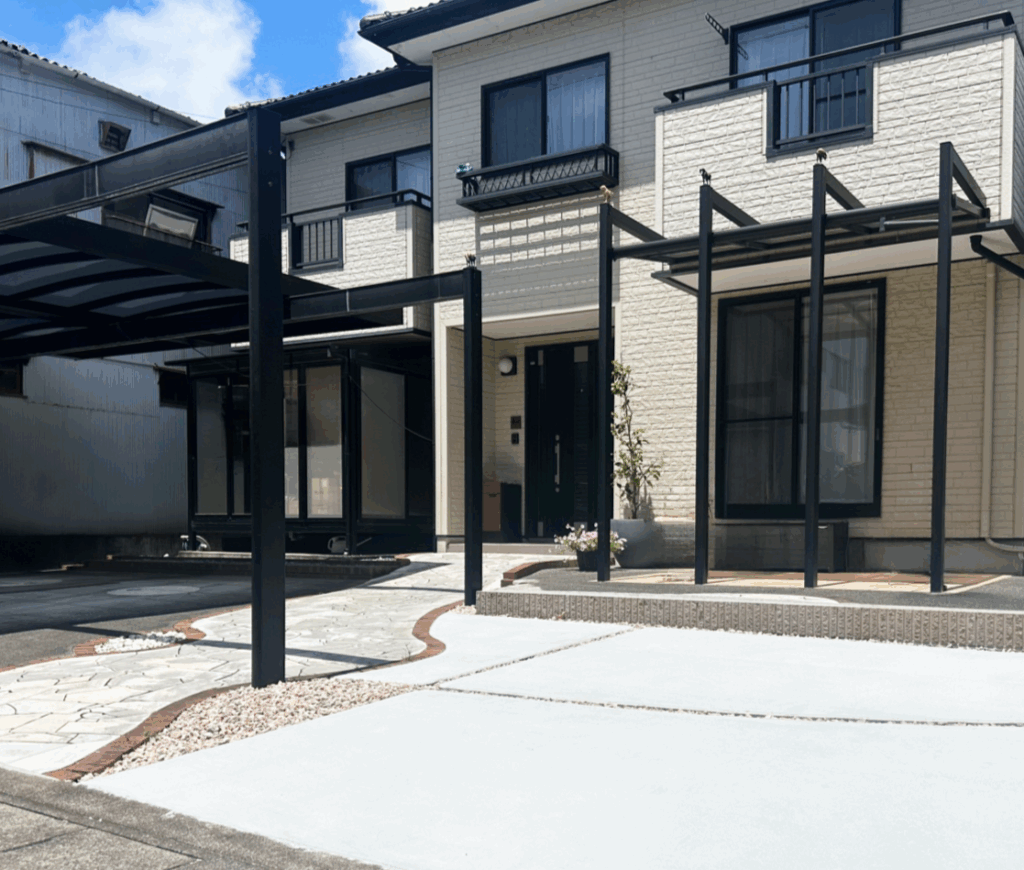 静岡市外構リフォーム｜カーポート屋根の取替と駐車場拡張で快適なお庭に