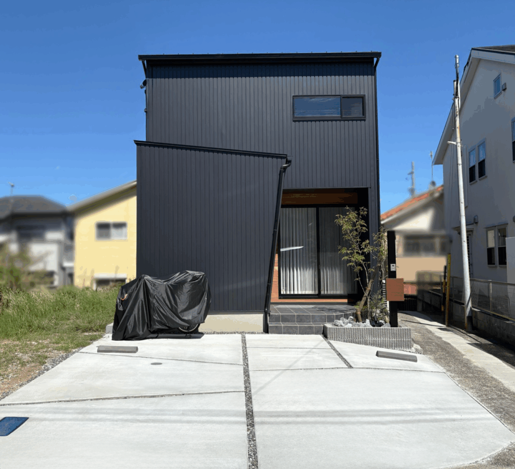 静岡市の新築外構｜アオダモと割栗石でデザインしたおしゃれなアプローチ施工例